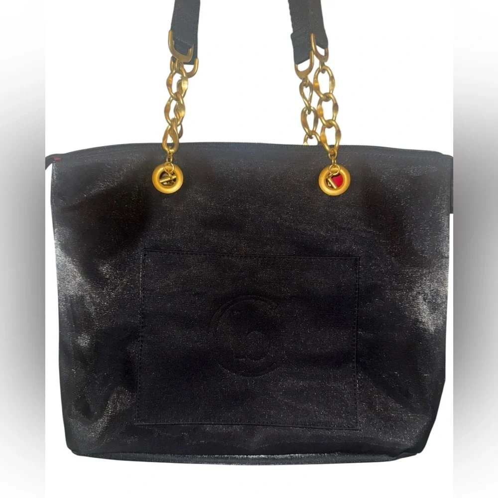 House of CB Black Shoulder Bag with Gold Chain